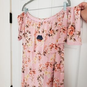 NWT Floral Print Off Shoulder Maternity Maxi